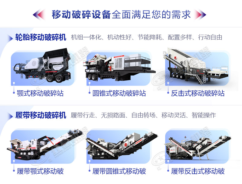 輪胎式和履帶式移動(dòng)破碎機(jī)