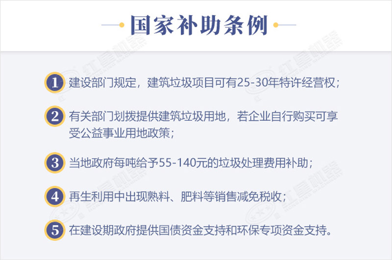 針對(duì)建筑垃圾原料制砂的補(bǔ)助政策